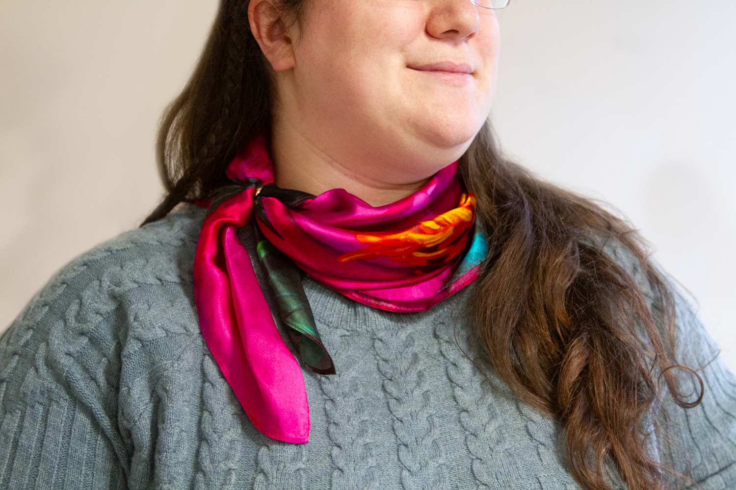 Spring Peony Silk Scarf - Image 5