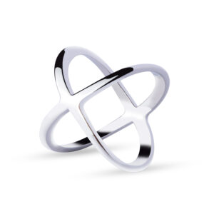 X-Shape Scarf Ring - Silver