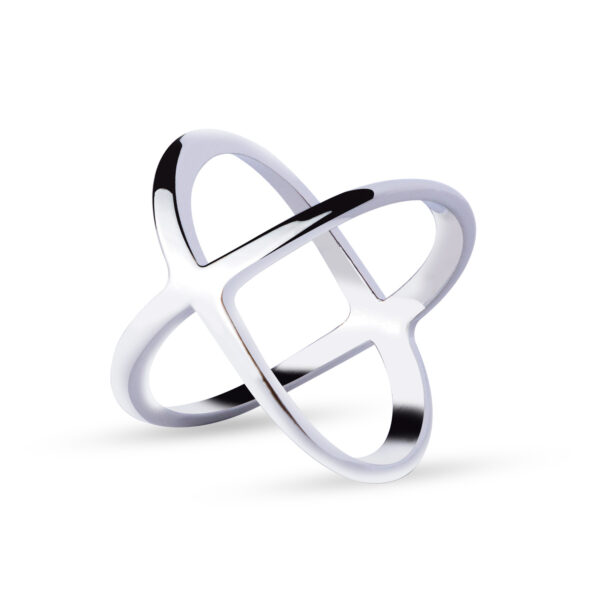 X-Shape Scarf Ring - Silver
