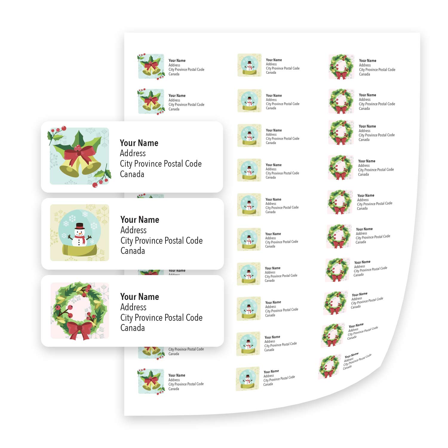Festive mailing labels