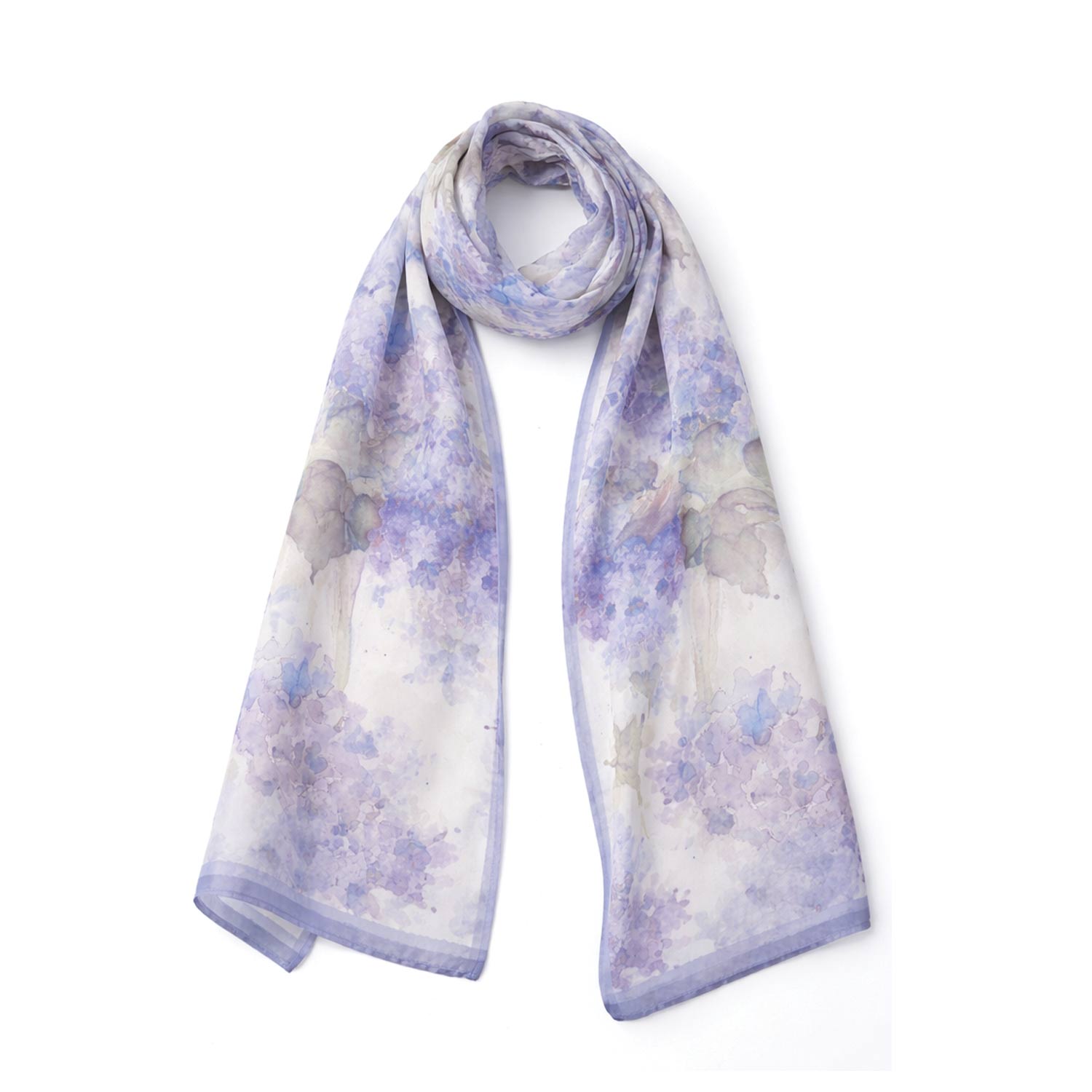 Hydrangea Haze Silk Scarf